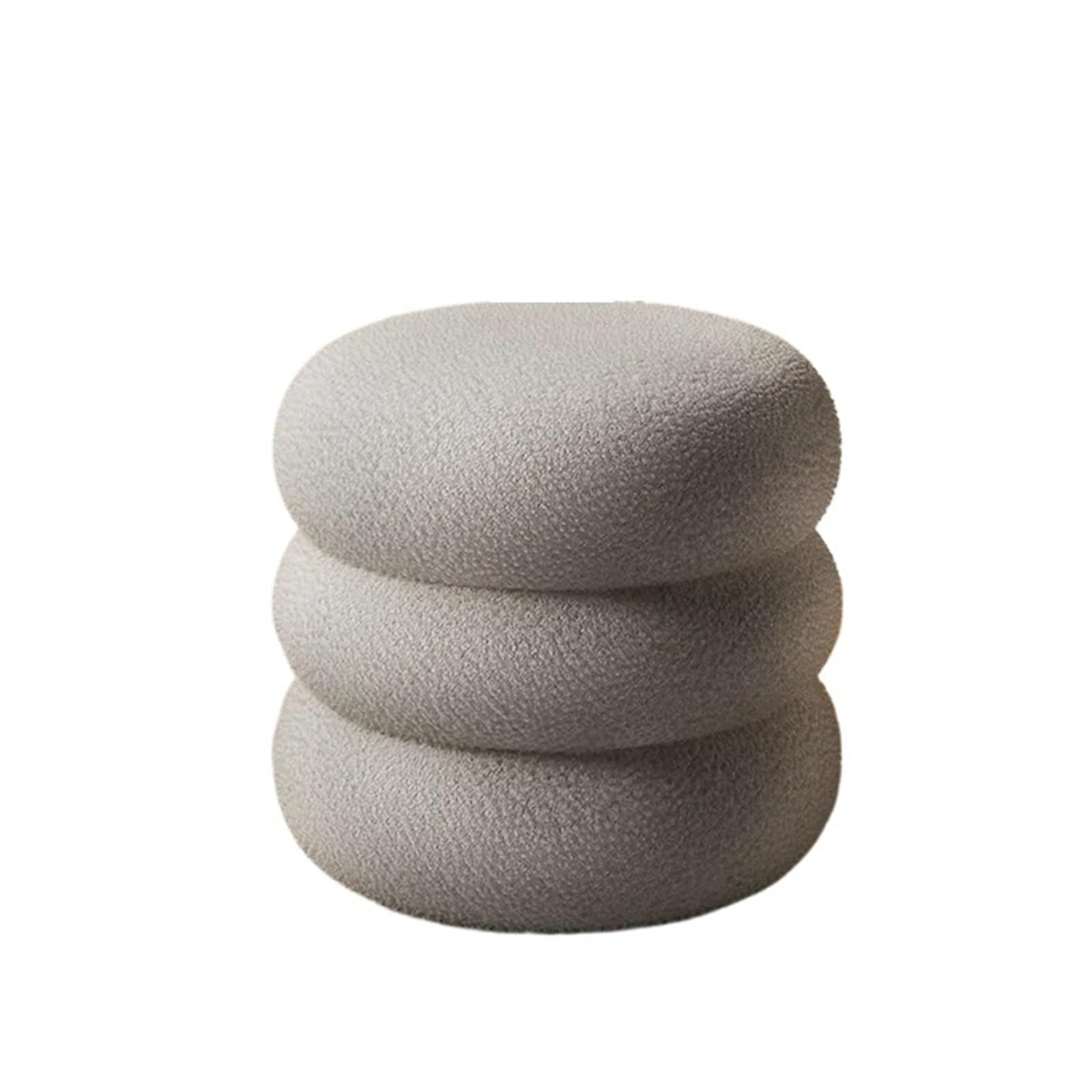 Pouf Rond en Laine pour Coiffeuse et Salon | Chaise de Chambre Douce et Chic
