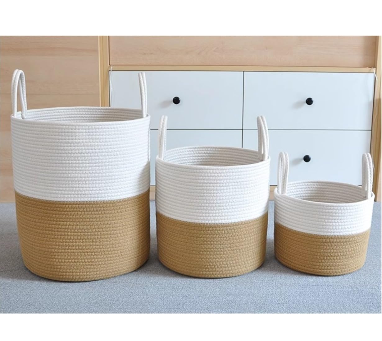 Cesto Portabiancheria Pieghevole - 2 Pezzi, 36x36x58 Cm, In Rete, Con Manico - Foto 4