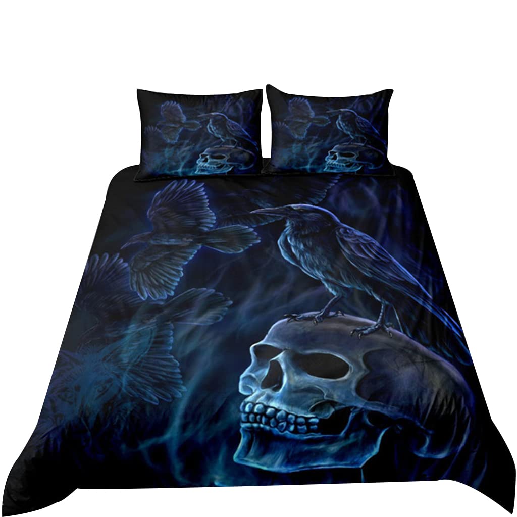 Parure lit corbeau Viking infroissable et douce 135x210 cm noire