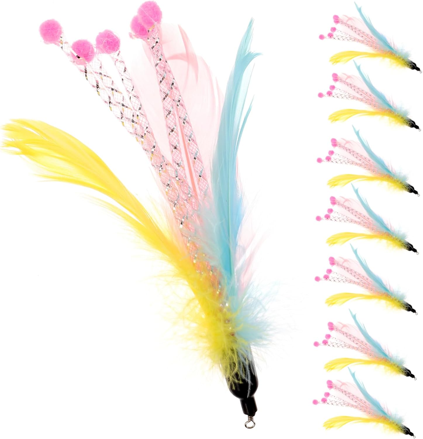 40pcs Cat Teaser Toys for Indoor Cats Interactive Play Agility Coordination Encourages Active Behavior for Bonding