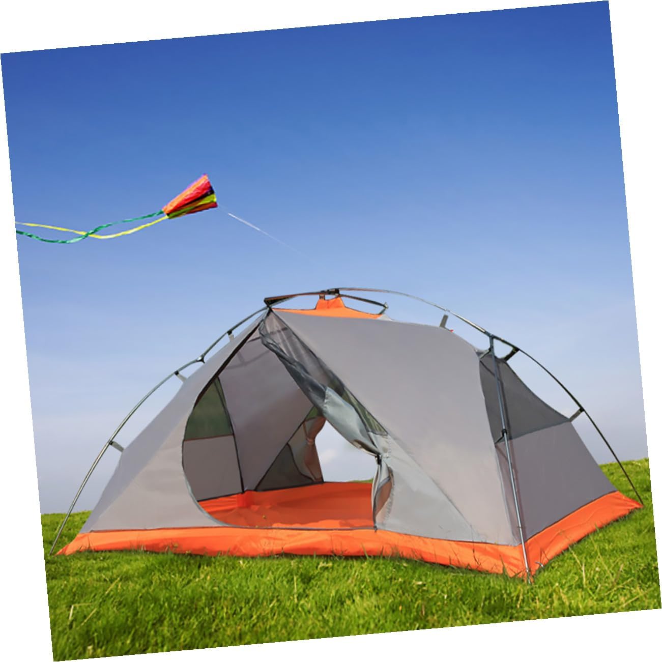 Double-Layer Camping Tent for Two People Waterproof Windproof Outdoor Travel Tent with Aluminum Poles Suitable for Hiking and Camping Adventures