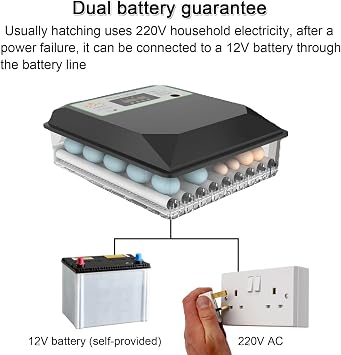 Egg Incubators for Hatching,64 Egg Incubator,Intelligent Incubator,Automatic Egg Turning,Automatic Temperature and Humidity Control,with Led Egg Lighting,for Hatching Chicken,Duck,Quail