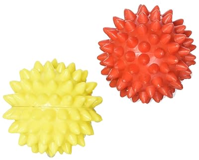 Chaithanya Orthopaedics Ball SHARP Pointed for Hand/Foot Acupressure Massager Set of 2 Pcs, Yellow & Orange