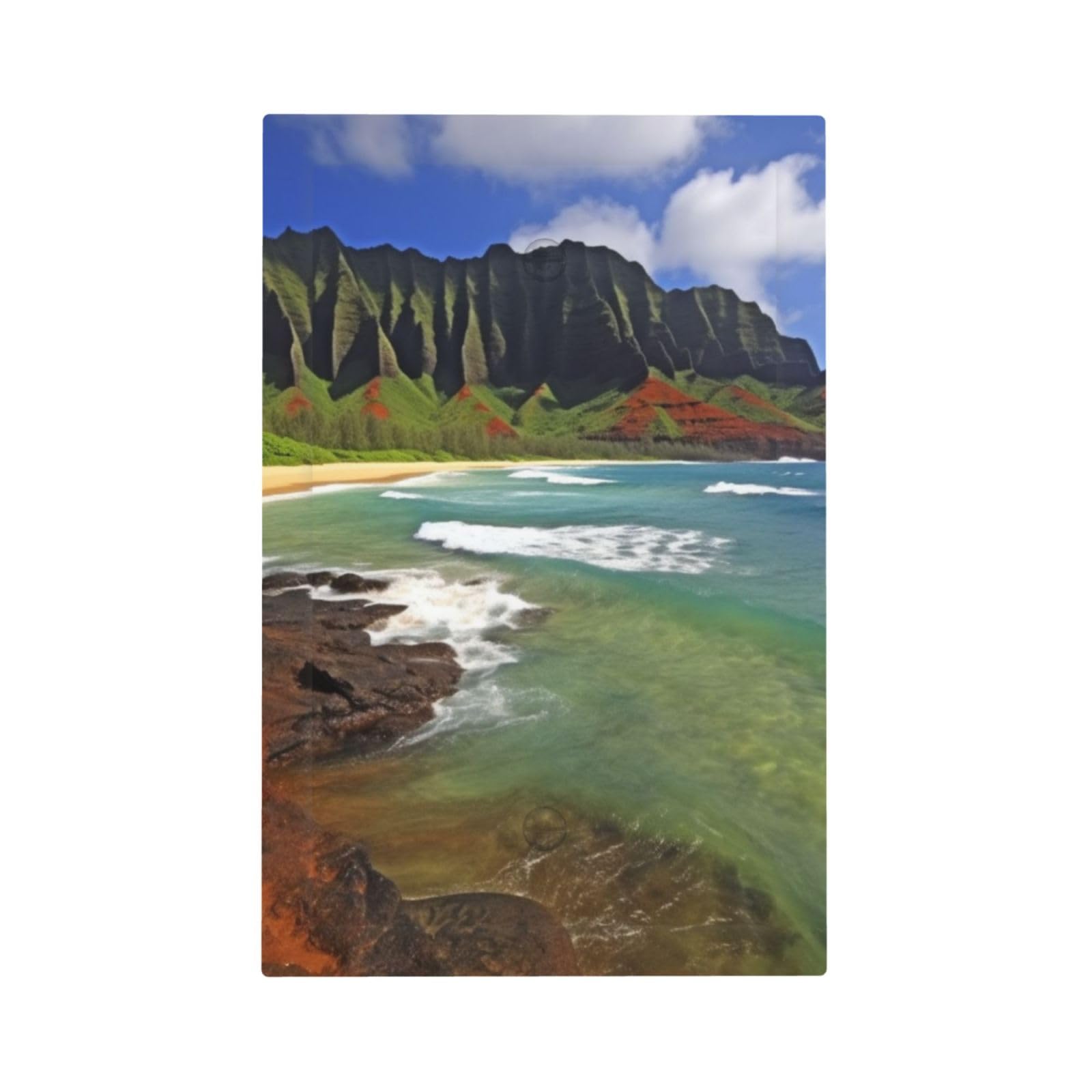 1-Gang Decorator Wall Plate Kauai Hawaii Seashore Light Switch Cover Single Gang Receptacle Outlet Wall Plate Mid Size 5" x 3" Wallplate Unbreakable Polycarbonate Outlet Faceplates Covers
