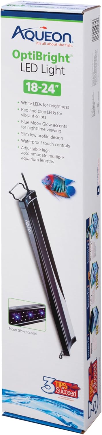 Aqueon LED OptiBright Fish Tank Aquarium Light Fixture, 12-18 Inch