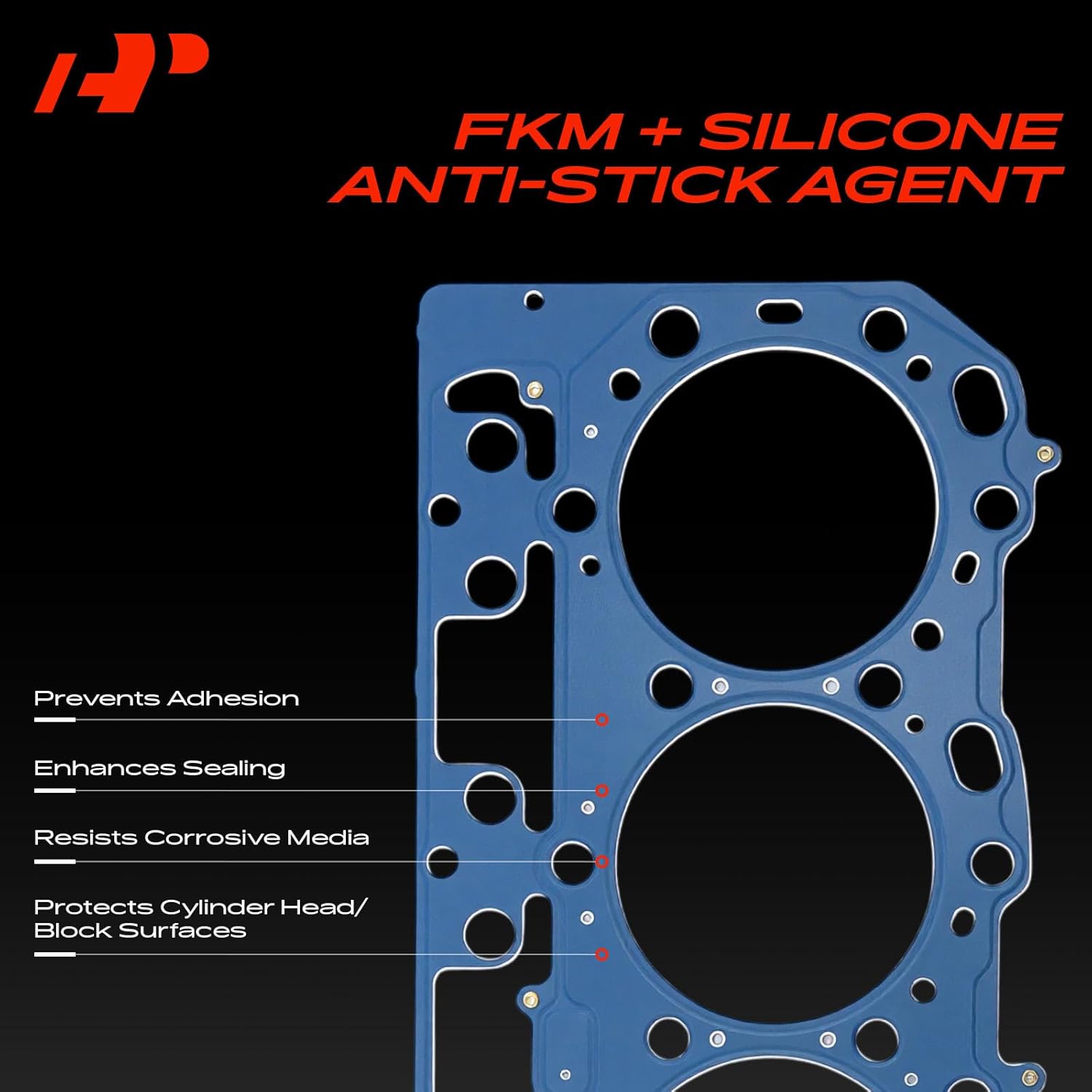 A-Premium V8 6.6L Left Engine Cylinder Head Gasket Compatible with Chevy Silverado 2500 3500 HD, Express 2500 3500 & GMC Sierra 4500, Savana & Gulf Stream & Hummer & Workhorse & Forest River