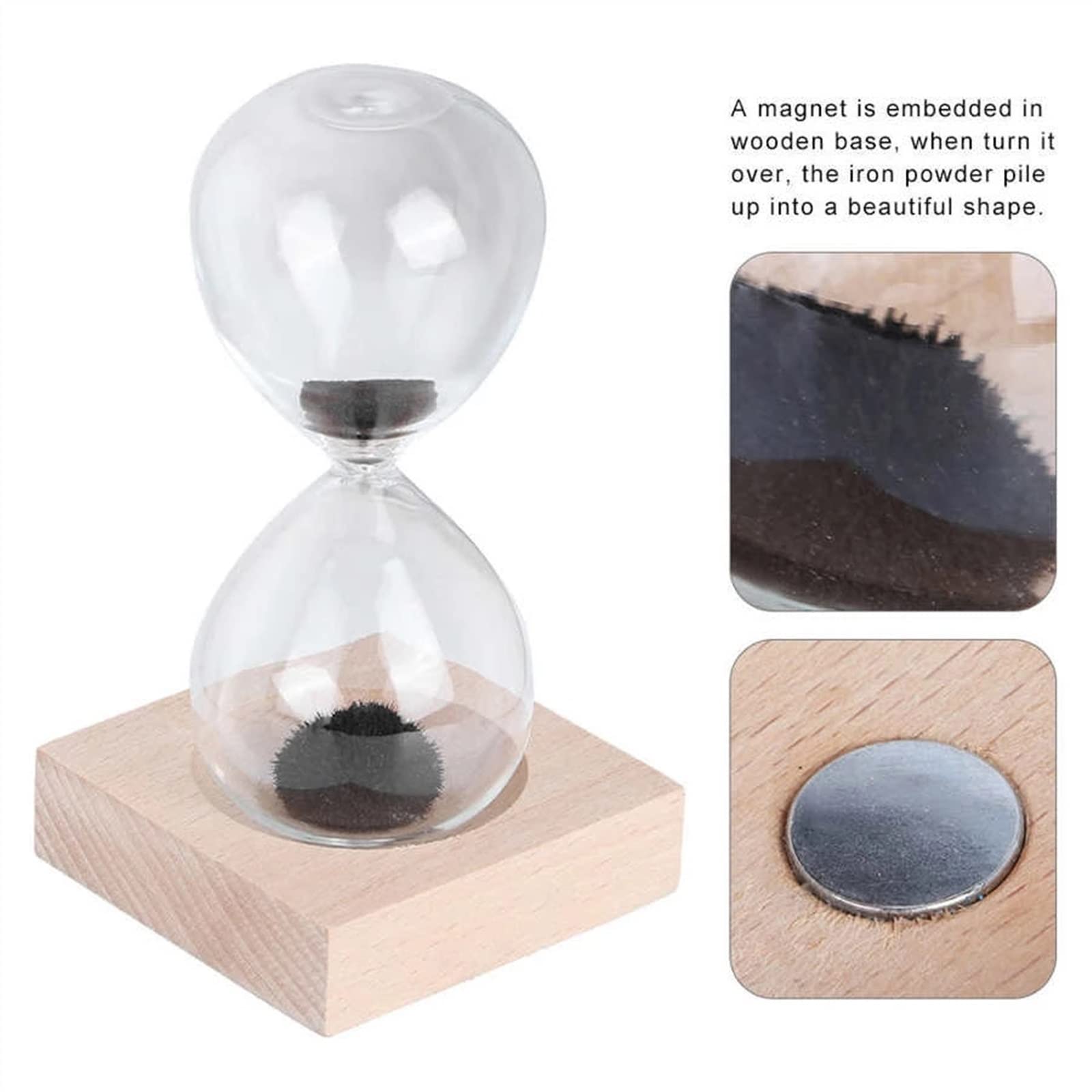 Reloj de Arena Temporizador de Reloj de Arena de Cristal de Escritorio con Base for decoración del hogar, Regalo, Reloj de Arena, decoración del hogar Reloj de Arena(10min)
