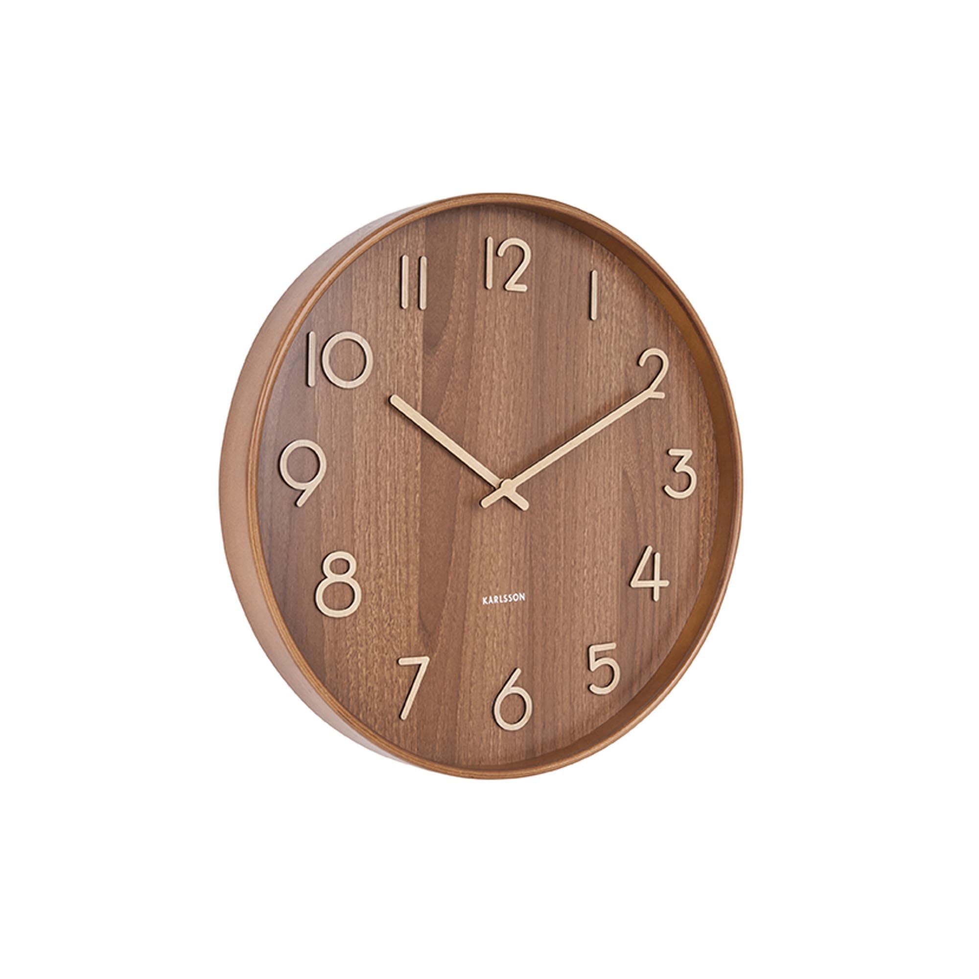 Karlsson KA5809DW - Reloj de Pared Redondo (40 x 4,5 cm), Color marrón