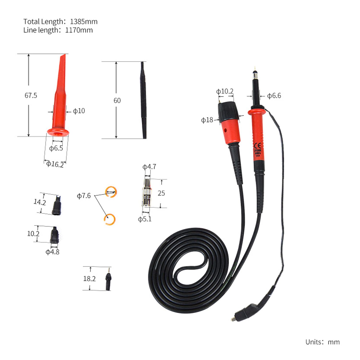 CP-3308R Oscilloscope Probe 300MHz X100 Readout Max2000V