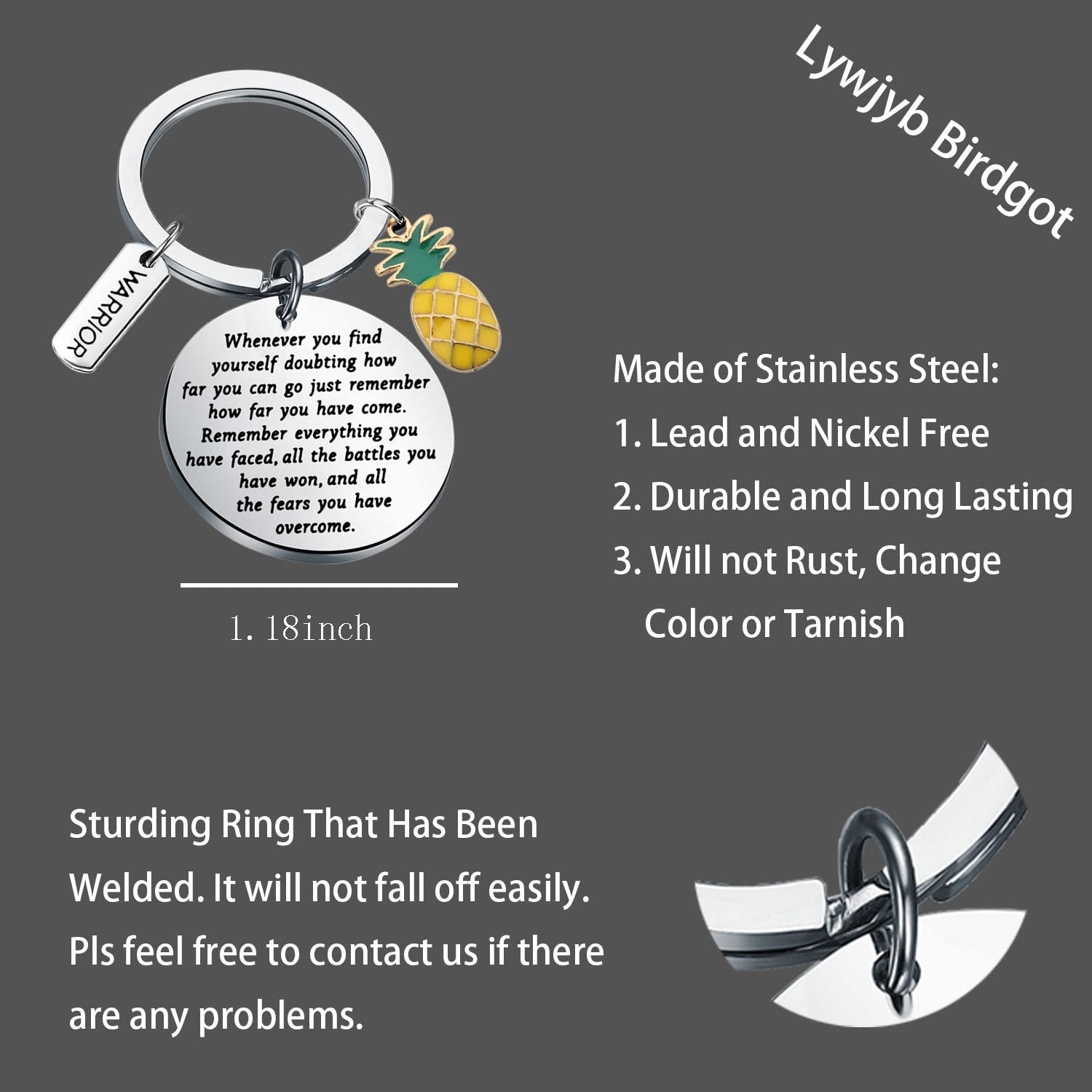 Lywjyb Birdgot Pineapple Gifts IVF Warrior Pineapple Keychain Encouragement Gift for Women