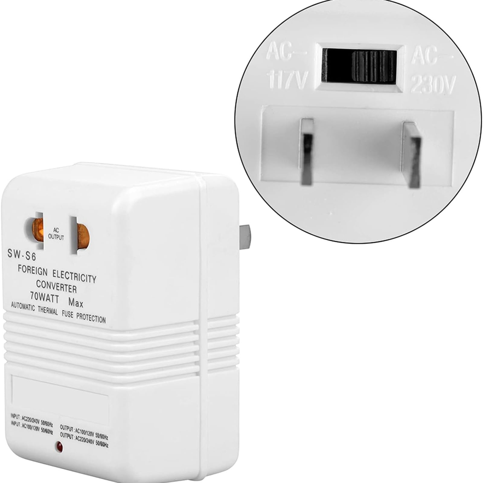 Amazon.co.jp: 70W電圧変換アダプター110V 120Vから220V 240V ステップ