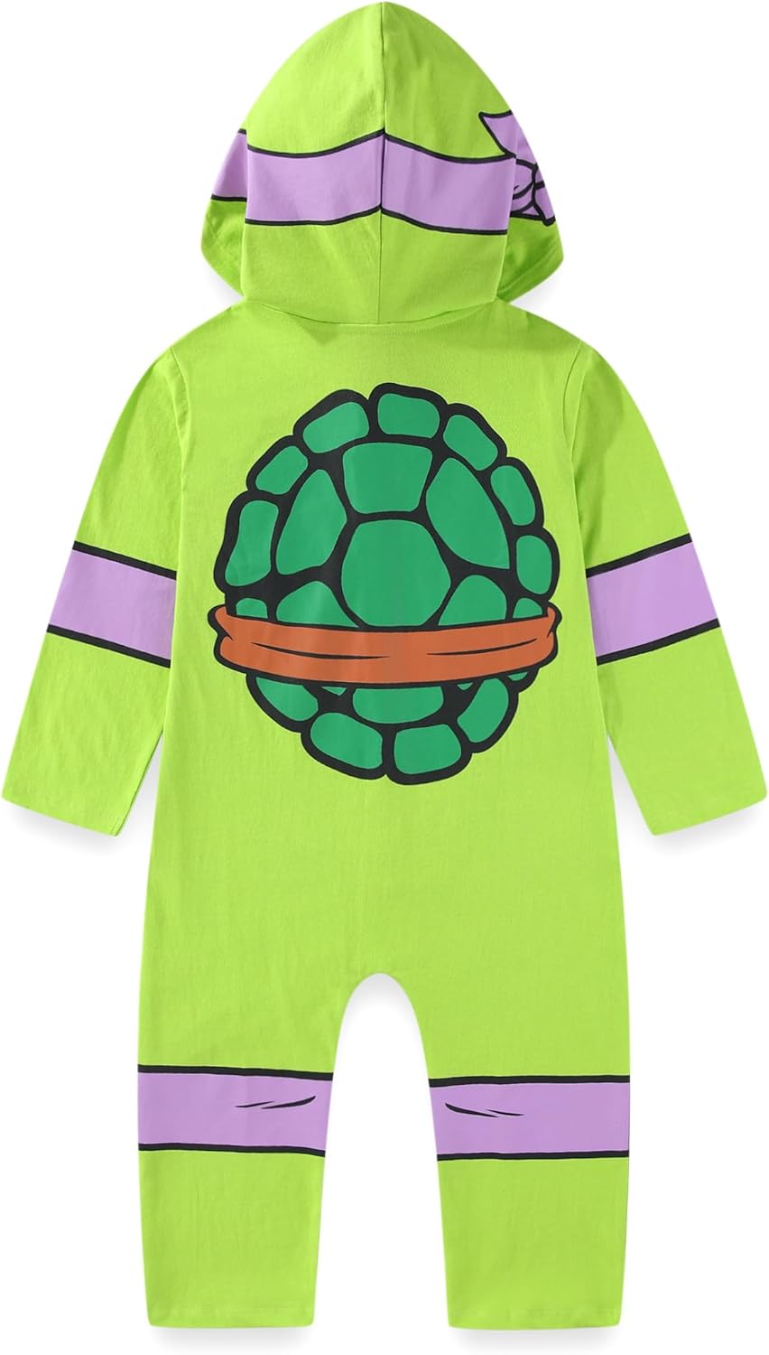 Nickelodeon Teenage Mutant Ninja Turtles Donatello Boys Cosplay Hooded Coverall for Toddler and Big Kids - Image 3