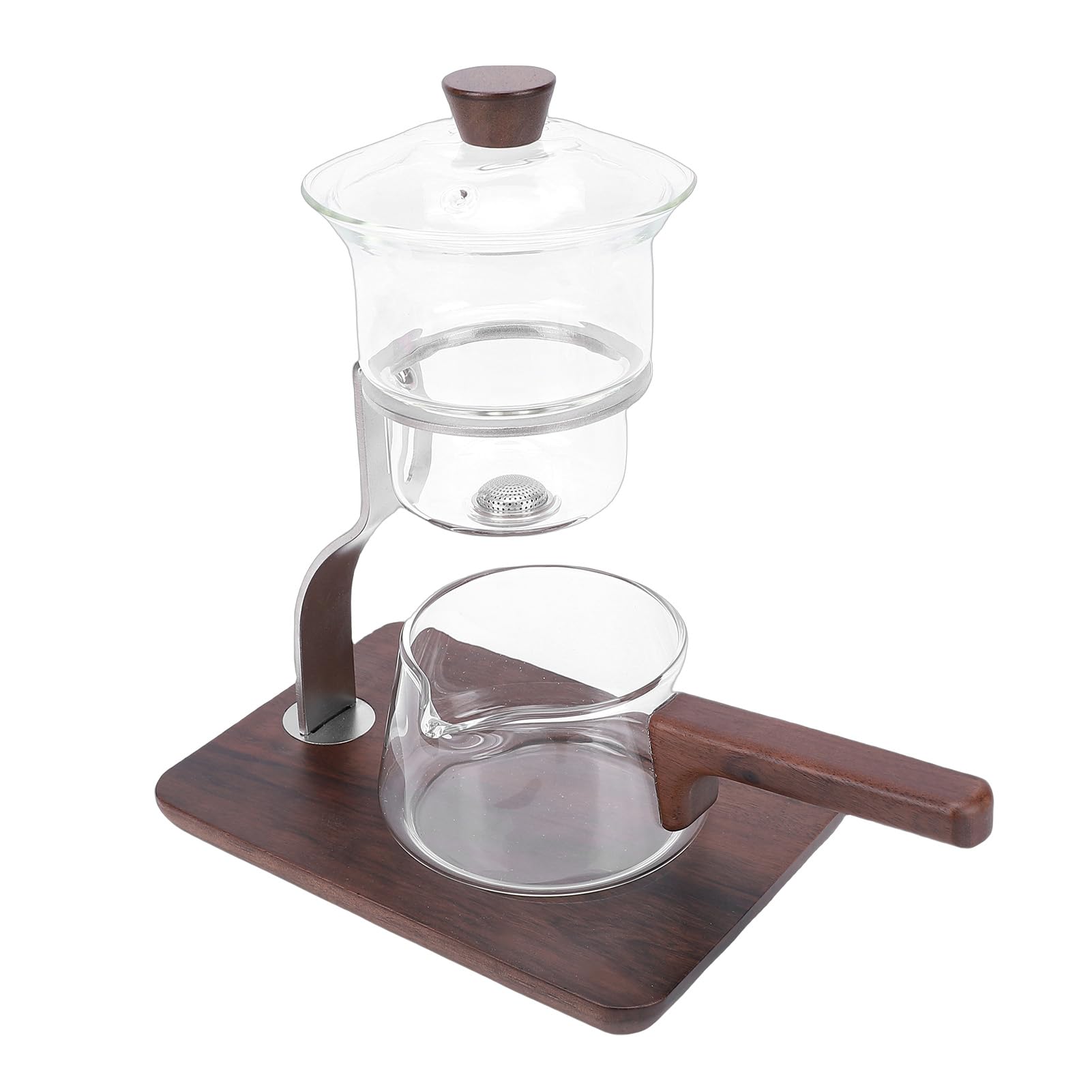 Magnetisches Glas-Teekannen-Set, Klare Wassertrennung, Fairness-Becher, Tassendeckel für Teeliebhaber, Hochwertiges Borosilikatglas, 17,5 X 12,9 X 22,1 Cm