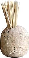 Handmade Natural Travertine Toothpick Holder & Match Holder - Unique Stone Kitchen Tabletop Decor