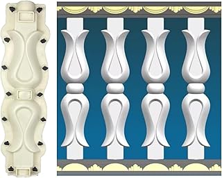 Concrete Balcony Molds, Baluster Molds for Fence Garden and Home Decoration (Style 1), White