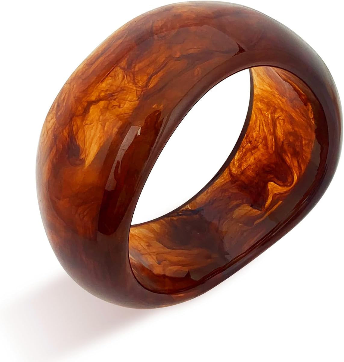 Acrylic Resin Bangle Bracelets for Women 1-3Pcs Simple Oval Polished-Finish Chunky Bangle Bracelet Wide Wristbands Fashion Jewelry Bracelet for Women