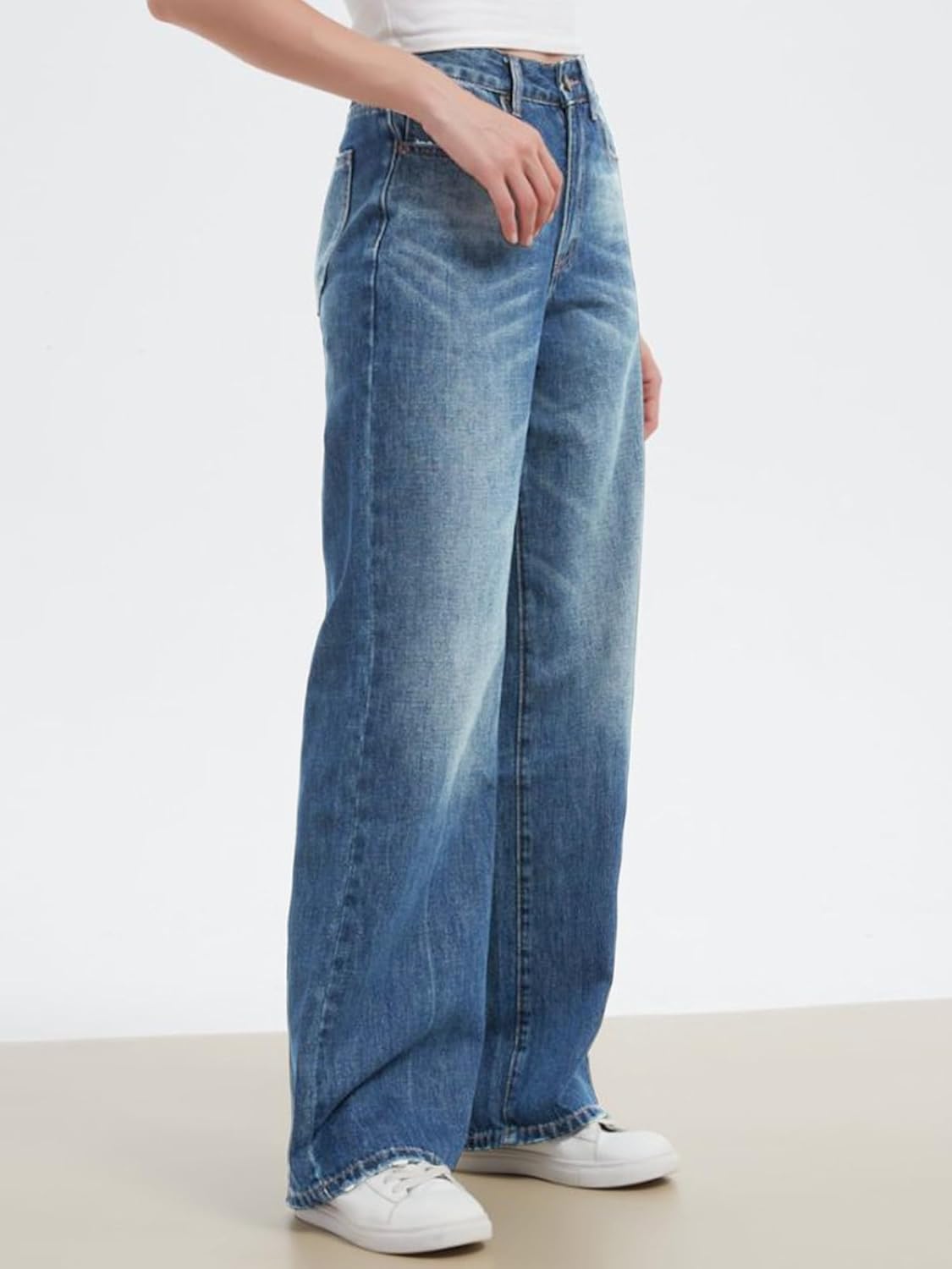Women’s High Waisted Wide Leg Jeans Stretchy Straight Leg Denim Pants Trendy Baggy Jeans for Women - Image 3