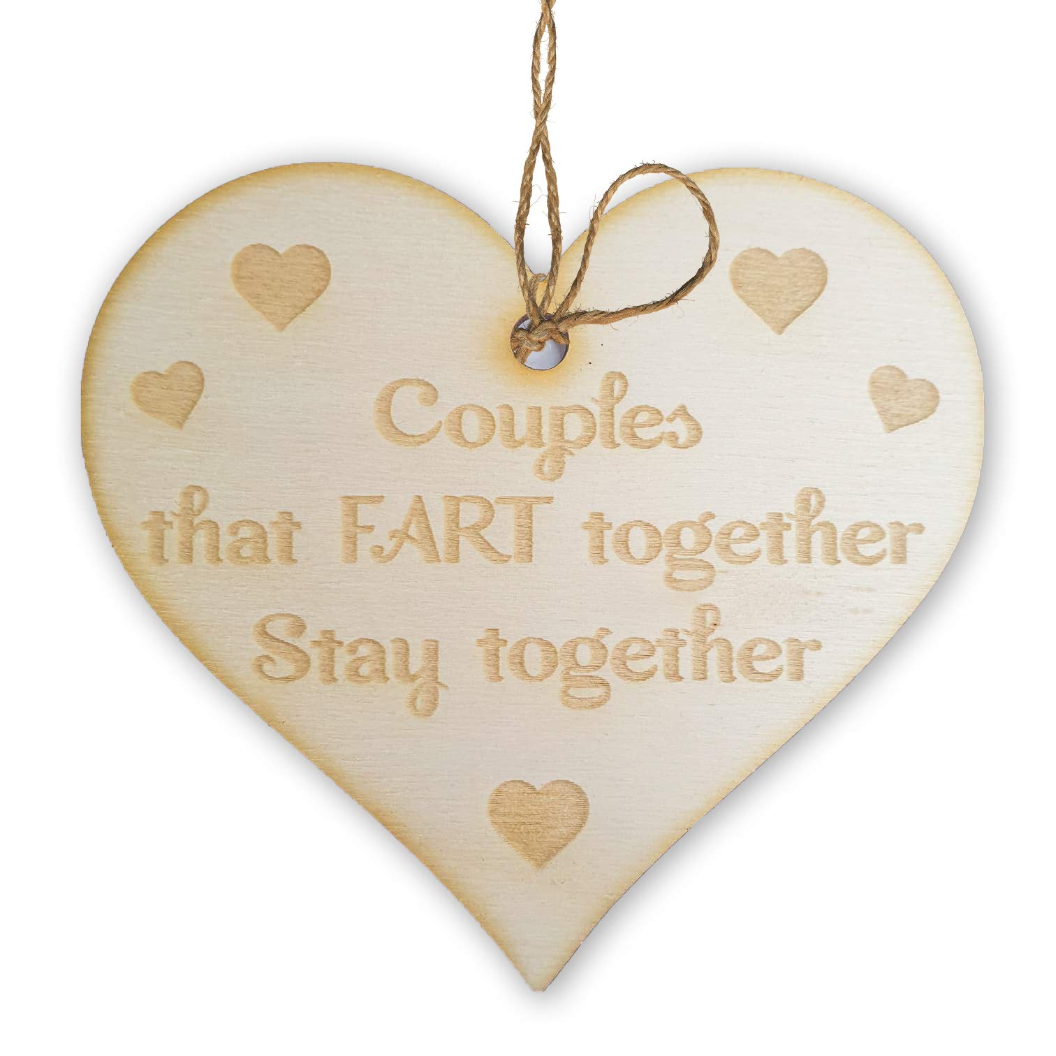 Print Maniacs Engraved Valentines Day Gift Funny Boyfriend Girlfriend Anniversary Couple Husband Wife Fart Together Stay Together