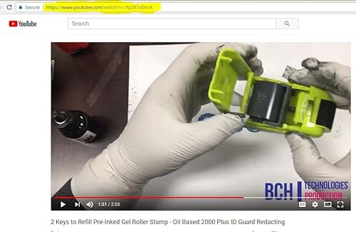 Miniatura 3 de BCH - Tinta de repuesto para sellos preentintados color negro, para sellos de rodillo o almohadillas de gel de goma, 0.7 fl oz