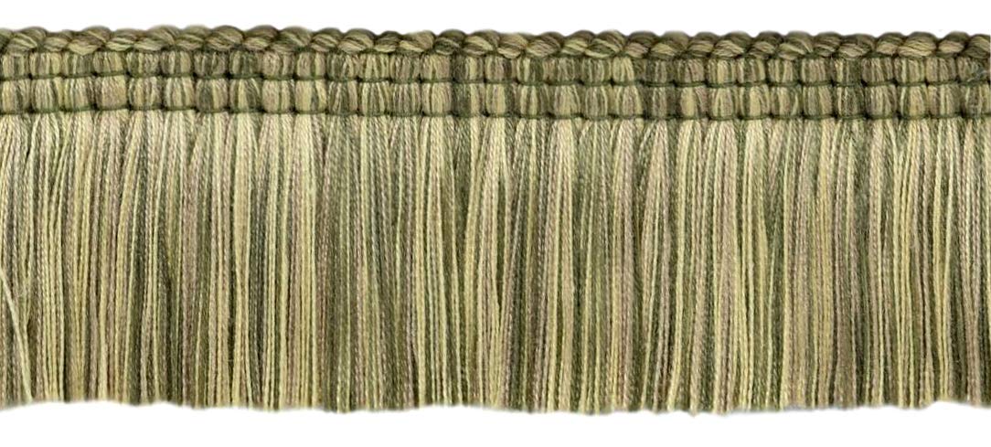 Frange à brosse 51mm galon couture Lichen pour rideaux et coussins