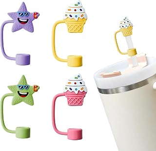 4 pack Straw Cover Cap for Stanley Cup, 10mm Reusable Straw Topper for Stanley & Owala, Simple Modern Tumbler, Cup Accessories