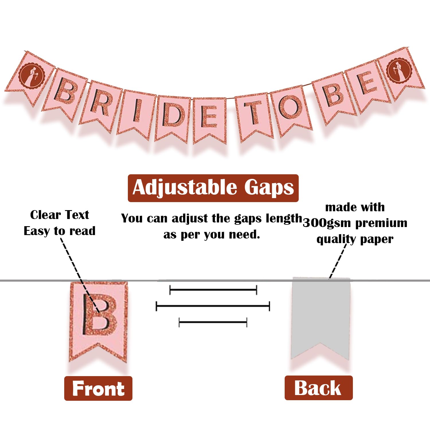 Party Propz Bride To Be Decoration Set Combo -50Pcs Bachelorette Party Decorations | Bridal Shower Decorations Kit | Heart Foil Balloons For Decoration | Bride To Be Sash and Crown | Confetti Balloons 2