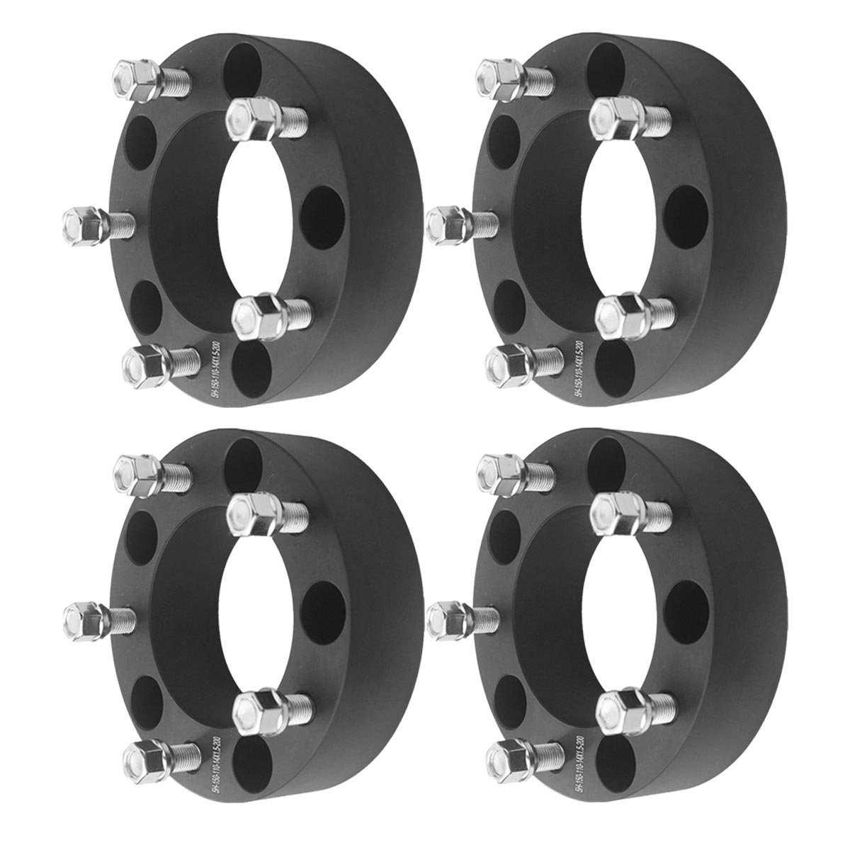 WHEELTECH 4 PCS 5x150 2 Inches Fit 20082015 Toyota Sequoia Black Wheel