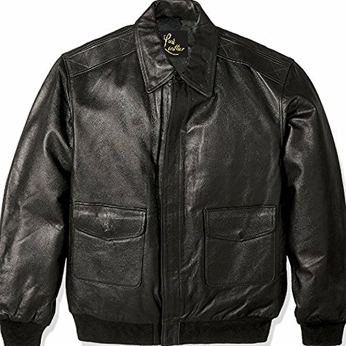 SID Men's Big and Tall Leather Flight Jacket, Biker Jacket With Military Print Inside