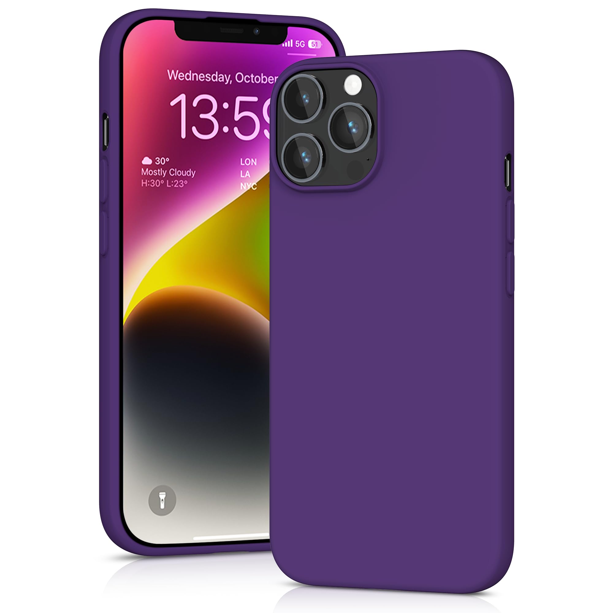 YATWIN Silicone Case for iPhone 13 Pro, Soft-Touch, Shockproof, DustProof