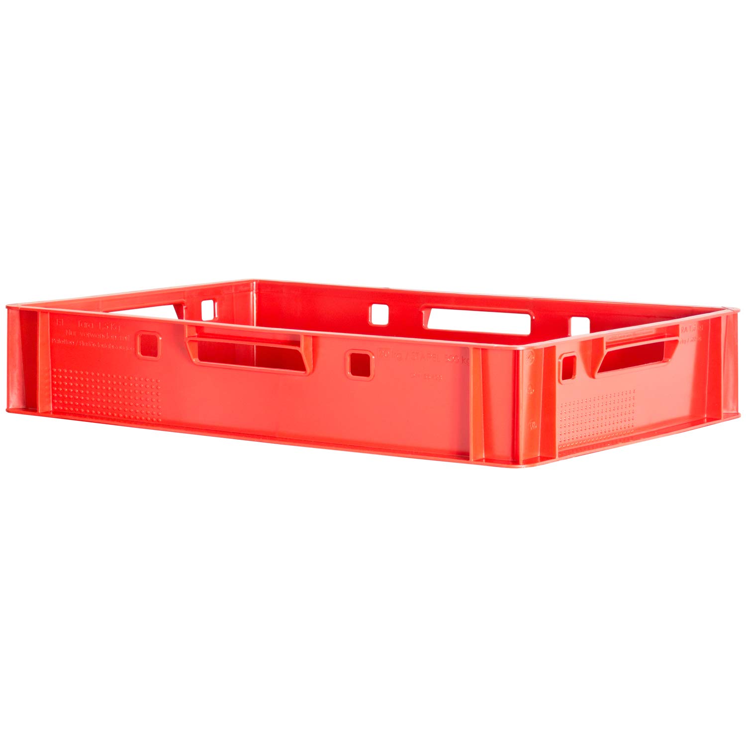 5 Contenitori Impilabili E1 Per Alimenti – Scatole In Plastica Per Macelleria, Frutta, 60x40x12,5 Cm, Rosse - 3