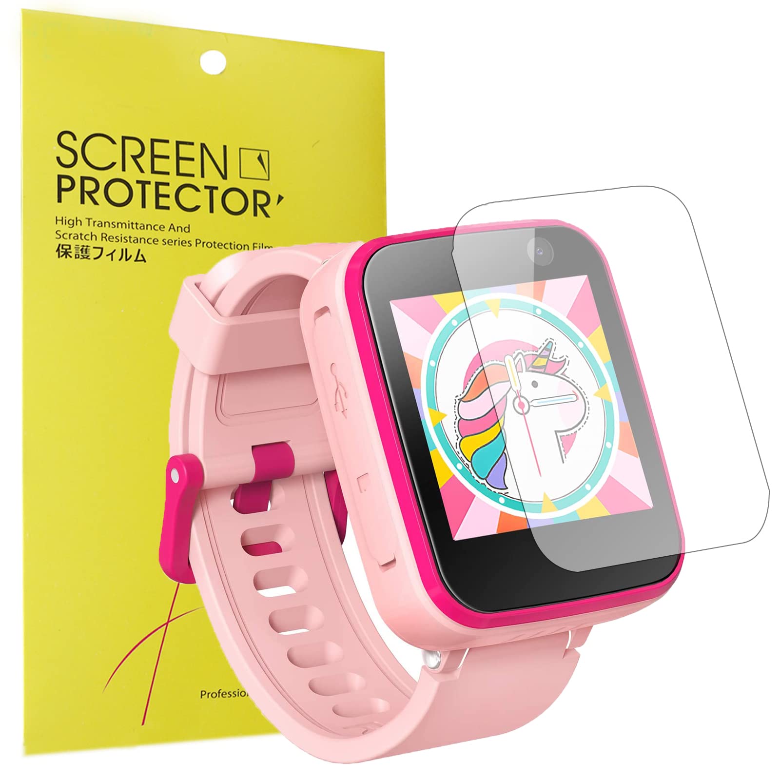 Compatible for AGPTEK Kids Smart Watch Screen Protector Lamshaw 6 Pack Full Coverage TPU Clear Film Compatible for