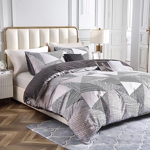 Lekesky Super King Size Duvet Cover sers, Reversible Super King Size Bedding, 3pc Washed