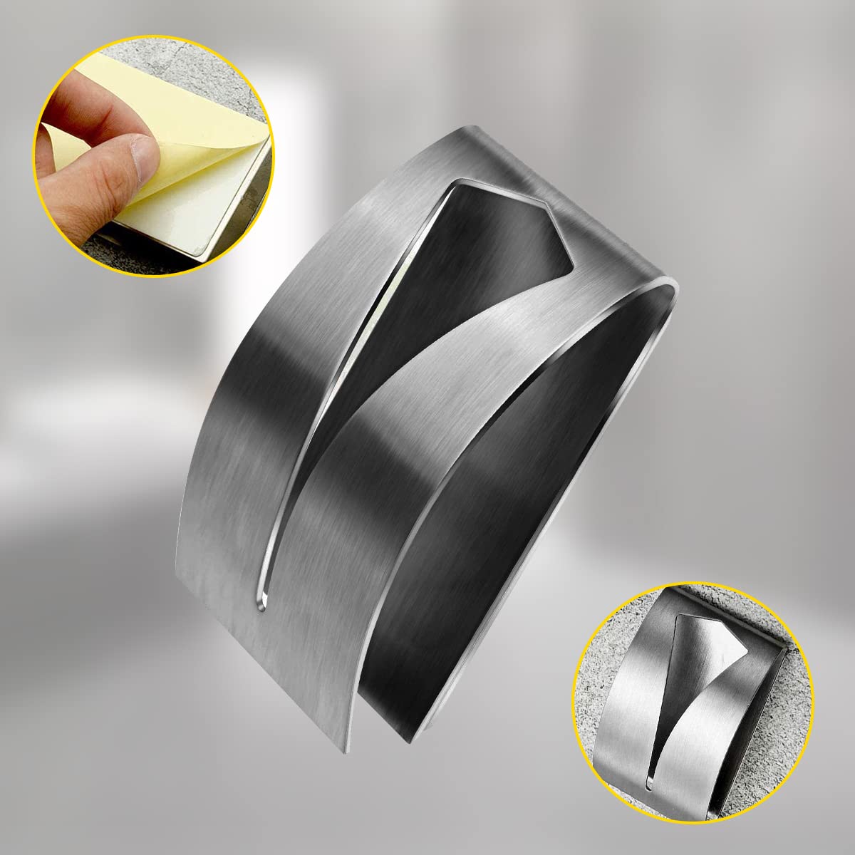 smilixin 4 stuks handdoekhaken, theedoekenhouders, zonder boren, wandhaken, keuken van roestvrij staal, keukenhanddoekhaken, zelfklevende handdoekklem voor keuken, badkamer, toilet, 7,5 x 5 cm