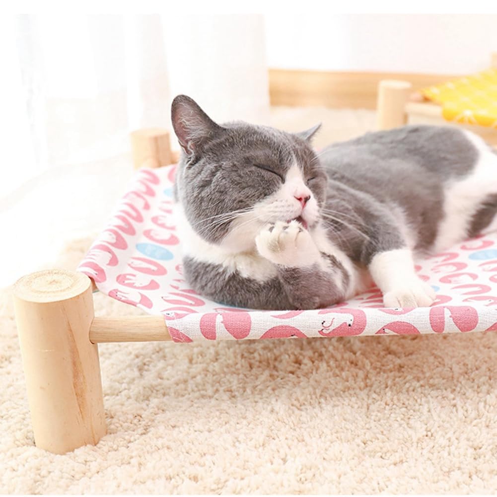 Osmond Amaca per cani e gatti in legno amaca per gatti letto di raffreddamento rialzato staccabile portatile per interni ed esterni Letto per animali domestici adatto G