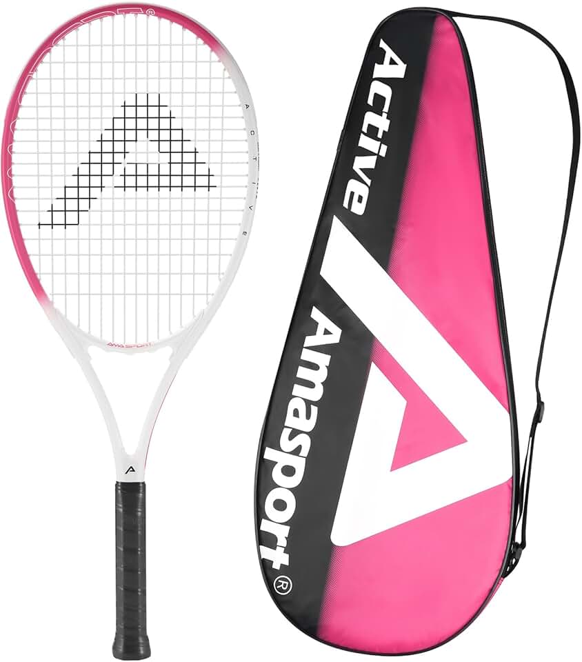 AMA SPORT Raquetes de tênis ativas - 68 cm, raquete de tênis para homens e mulheres, estudantes universitários, iniciantes, intermediários, raquete de tênis