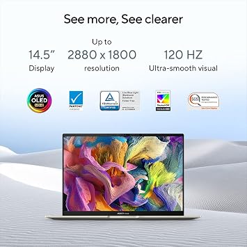 ASUS Zenbook 14X OLED UX3404VA 14.5 2.8K Touchscreen 120Hz OLED Laptop (Intel i9-13900H, 16GB RAM, 1TB SSD, Backlit Keyboard, Windows 11) Intel EVO Certified