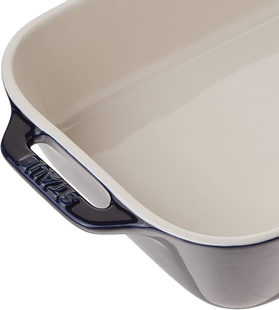 Staub Ceramic Rectangular Gratin Dish, Dark Blue, 10.5 x 7.5