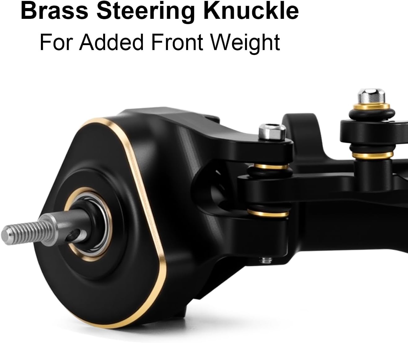 INJORA +4mm Front and Rear Nylon Planet Axles with Double Joint Shafts & Brass Steering Knuckles for 1/24 Axial SCX24