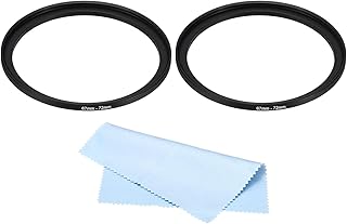 PATIKIL 67mm-72mm Metal Step Up Ring with Cleaning Cloth, 2 Pack Camera Lens Filter Adapter Ring Aluminum Filter Adapter Ring for Camera Lenses Hood, Black