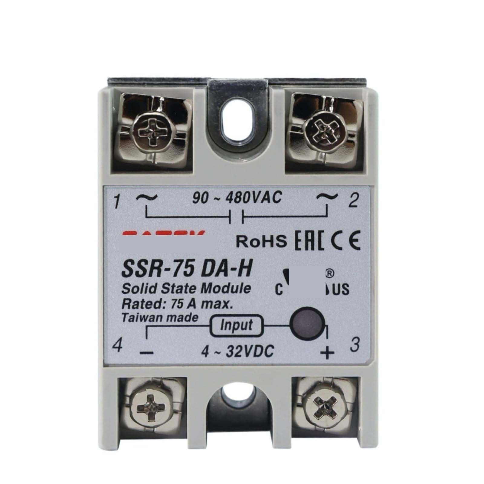 SSR-75DA-H Relais Statique monophasé haute tension de commande 4-32VDC silencieux