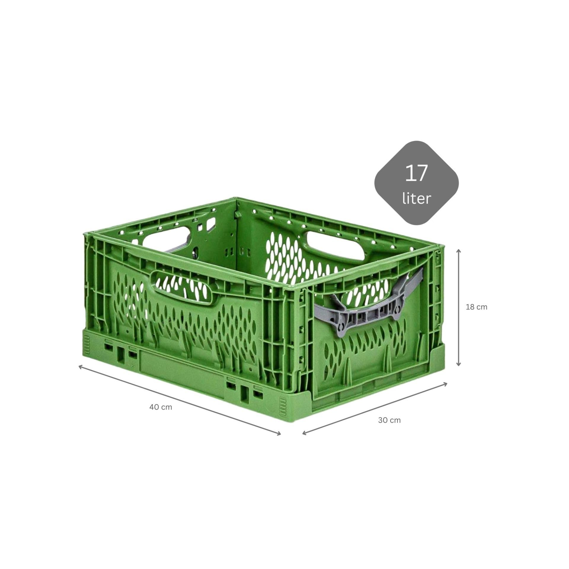 PROREGAL SuperSparSet 5x Stabile Profi-Klappbox Chameleon in Industriequalität | HxBxT 18x30x40cm | 17L | klappbar stapelbar durchbrochen lebensmittelecht | Eurobox Eurobehälter Transportbehälter