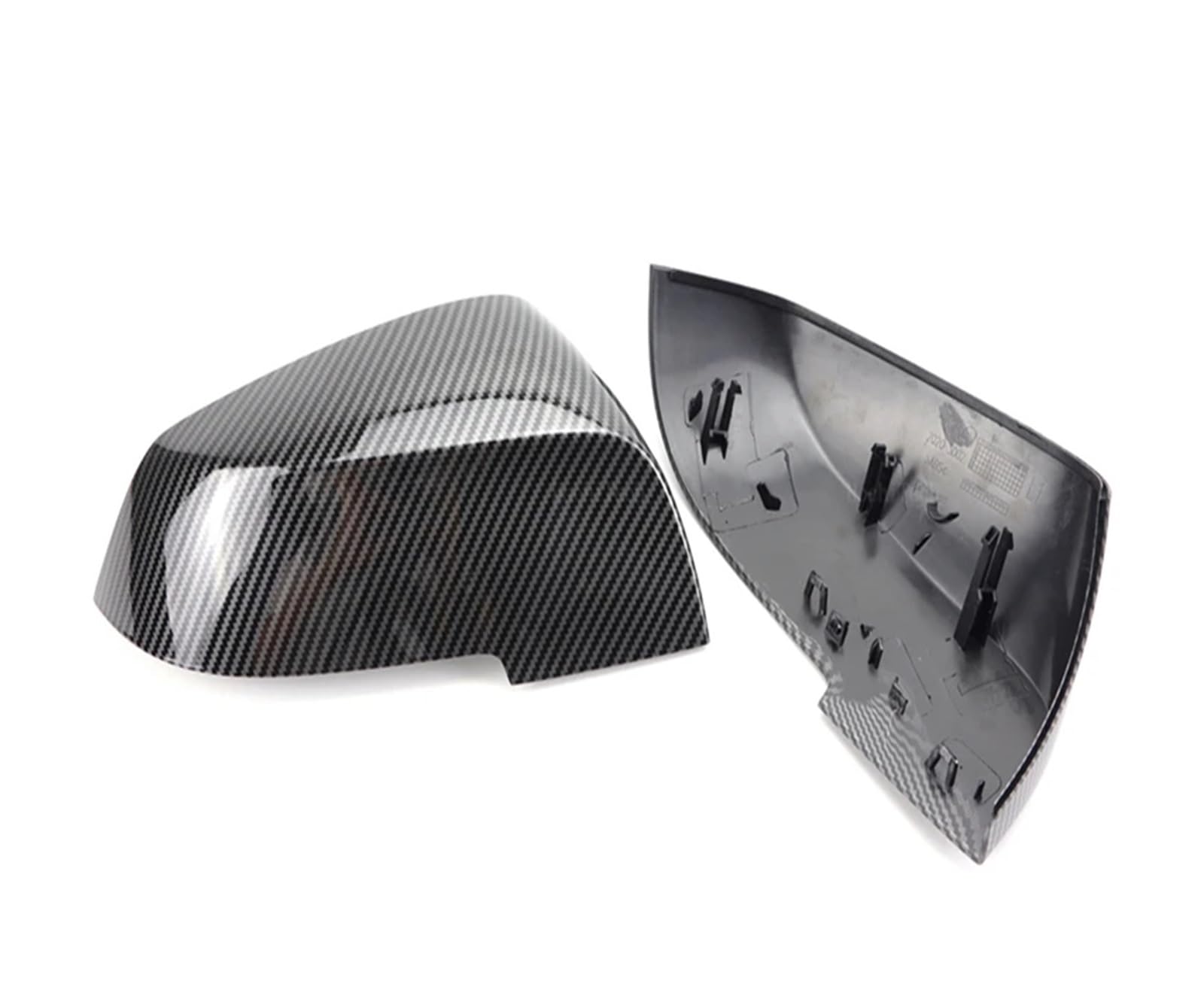Calotte Specchietto Retrovisore Carbon Look Per BMW Serie 1 3 4 X1 - 2 Pezzi, Nero
