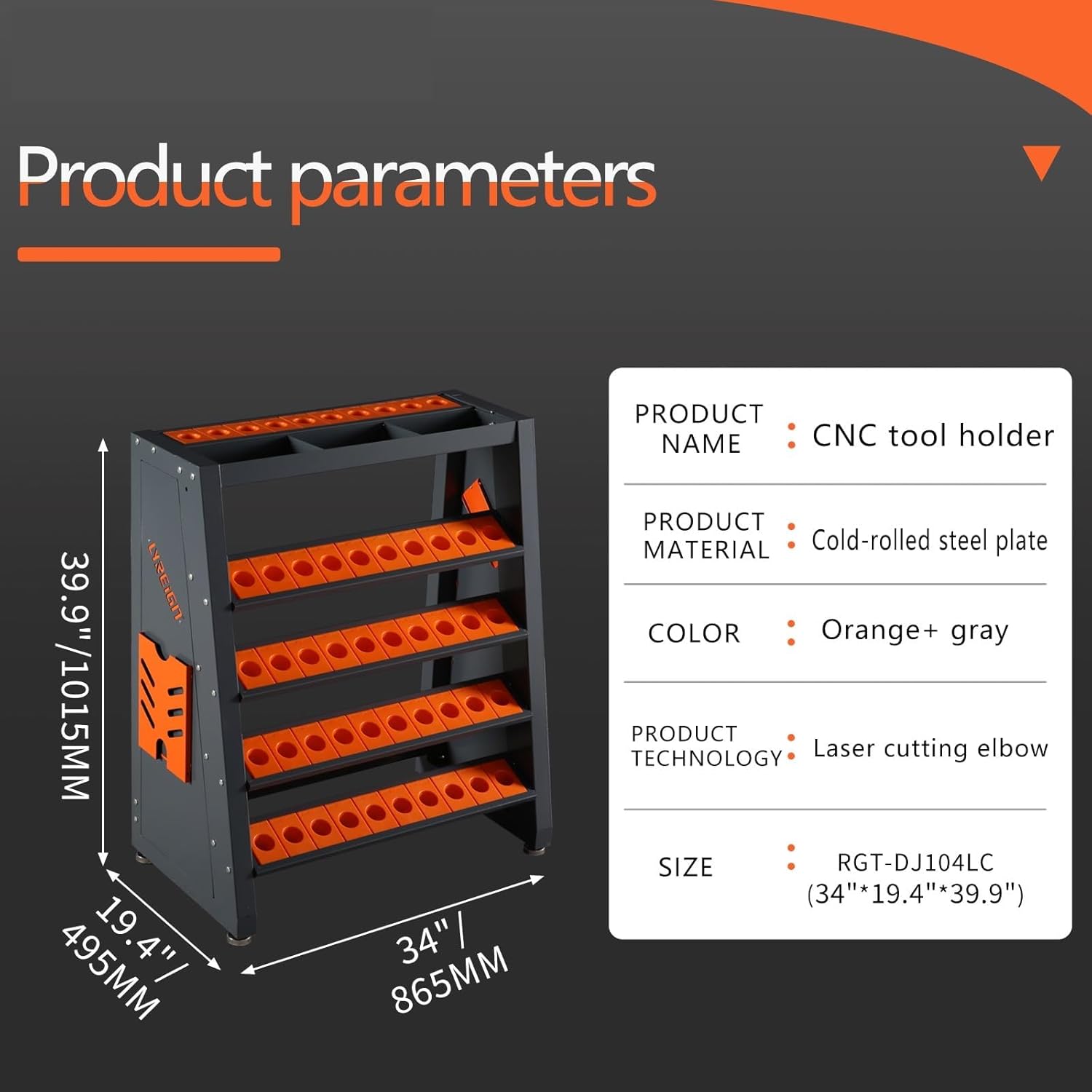 4-Tier CNC Tool Rack with 40 Taper Tool Holder, 70 Capacity CNC Tool Cart and Storage Cabinet, Durable CNC Machine Tool Cart for Organized Tool Storage and Easy Access