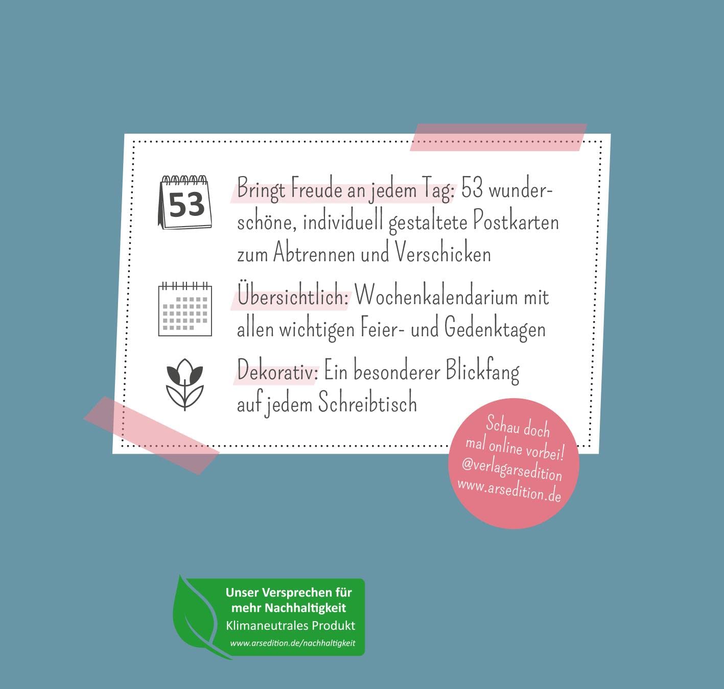 Postkartenkalender Lebensweisheiten 2023: Wochenkalender 2023, 53 Postkarten für mehr Inspiration