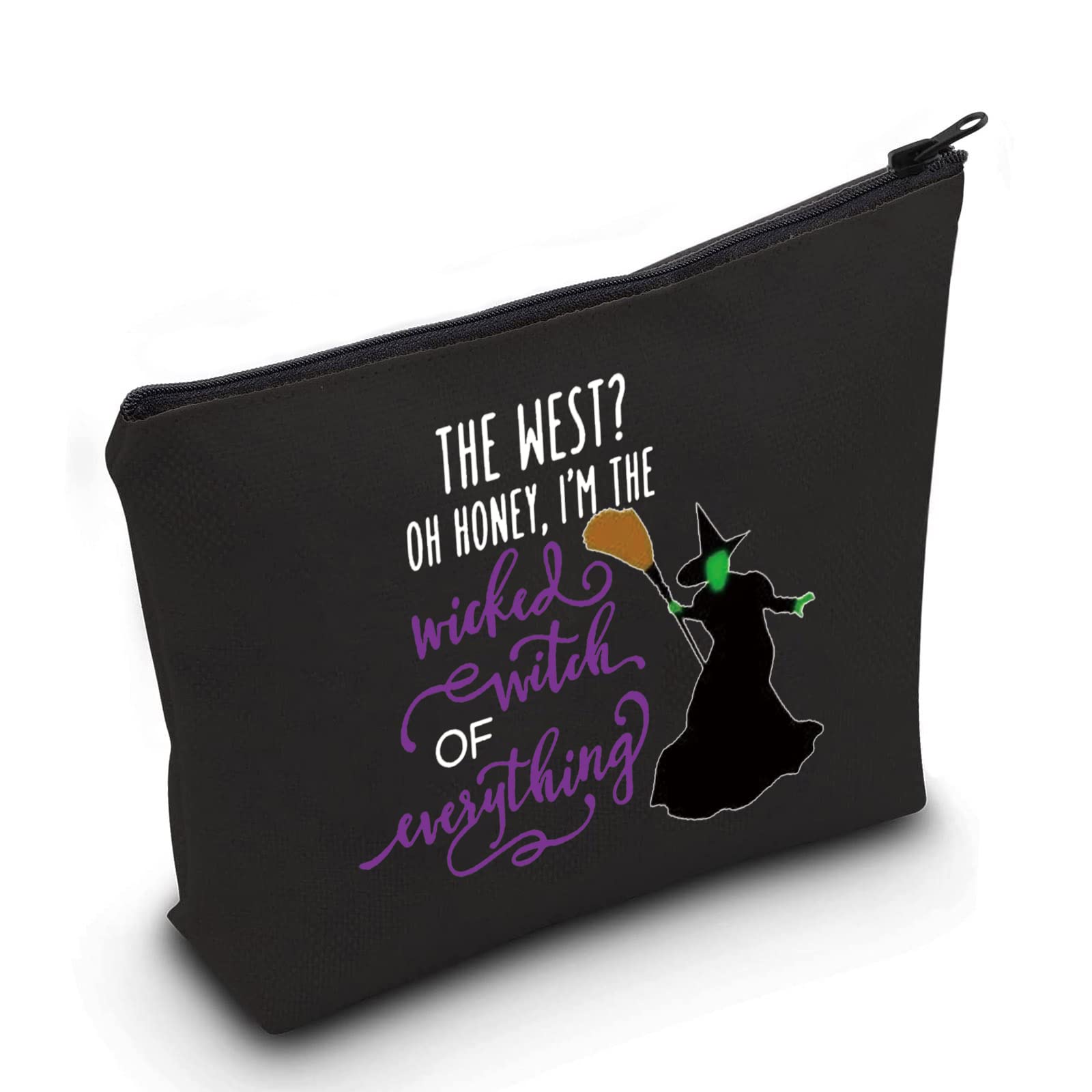 LEVLOWicked Witch of Everything Cosmetic Make Up Bag Witch Villains Fans Gift I'm The Wicked Witch of Everything Makeup Zipper Pouch Bag for Friend Family, Black The West, Cosmetic Bag