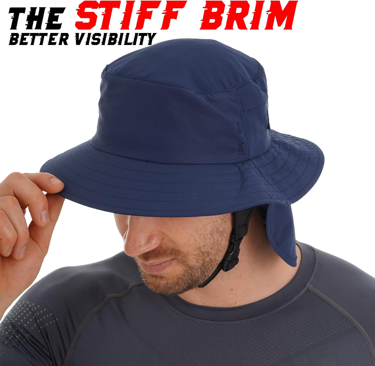 USHAKE Surf Hat Bucket Sun Hats for Surfing, Boating, Water-Sports Men and Women - Image 7