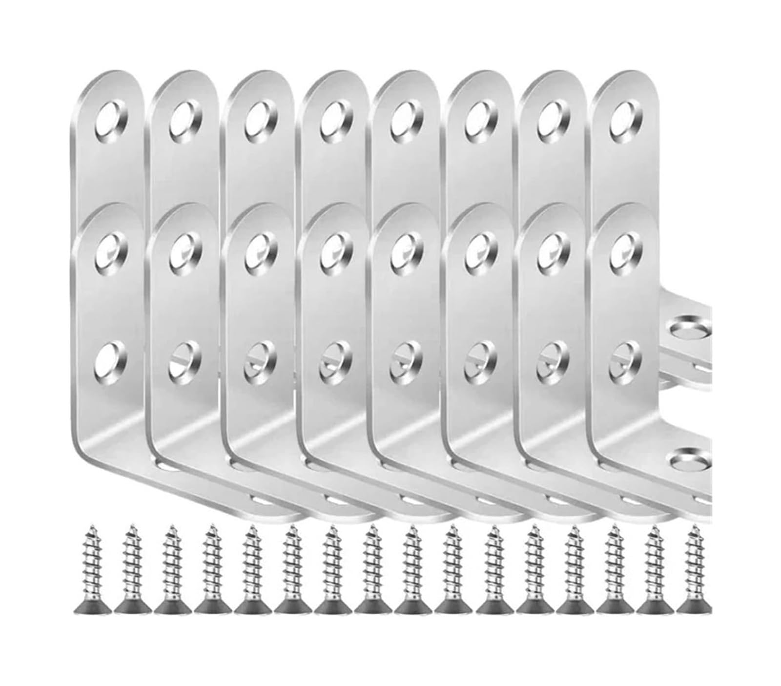 Opeximatun 20Set-16X50mm Angle Brackets, L Brackets Stainless Steel With Screws Corner Brace(20Set-16X50mm)