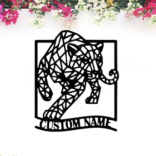 Custom Geometric Animal Metal Wall Art, Personalized Name, Modern Polygon Style Wildlife Sculpture for Home, Office