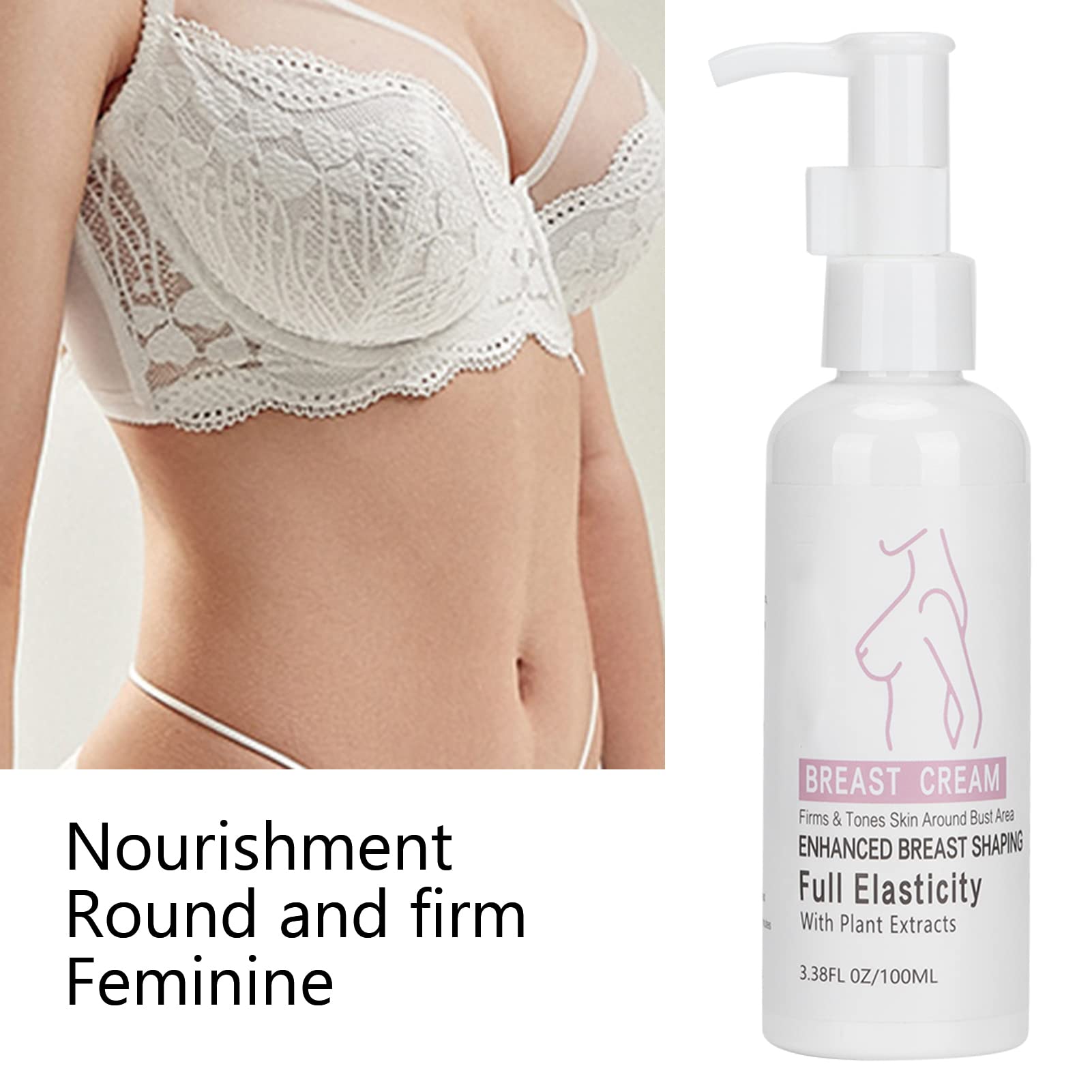 Crema para Agrandar el Pecho,Crema de Aumento de Senos de Busto Grande de la Crema de Crecimiento Rápido del Pecho Crema de Aumento de Senos de Ginseng Natural Crema Reafirmante de Levantamiento
