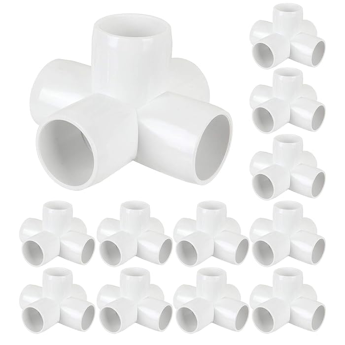 Buy 12 Pack 1 Inch PVC Elbow PVC Pipe Fitting, 5Way Corner Cross